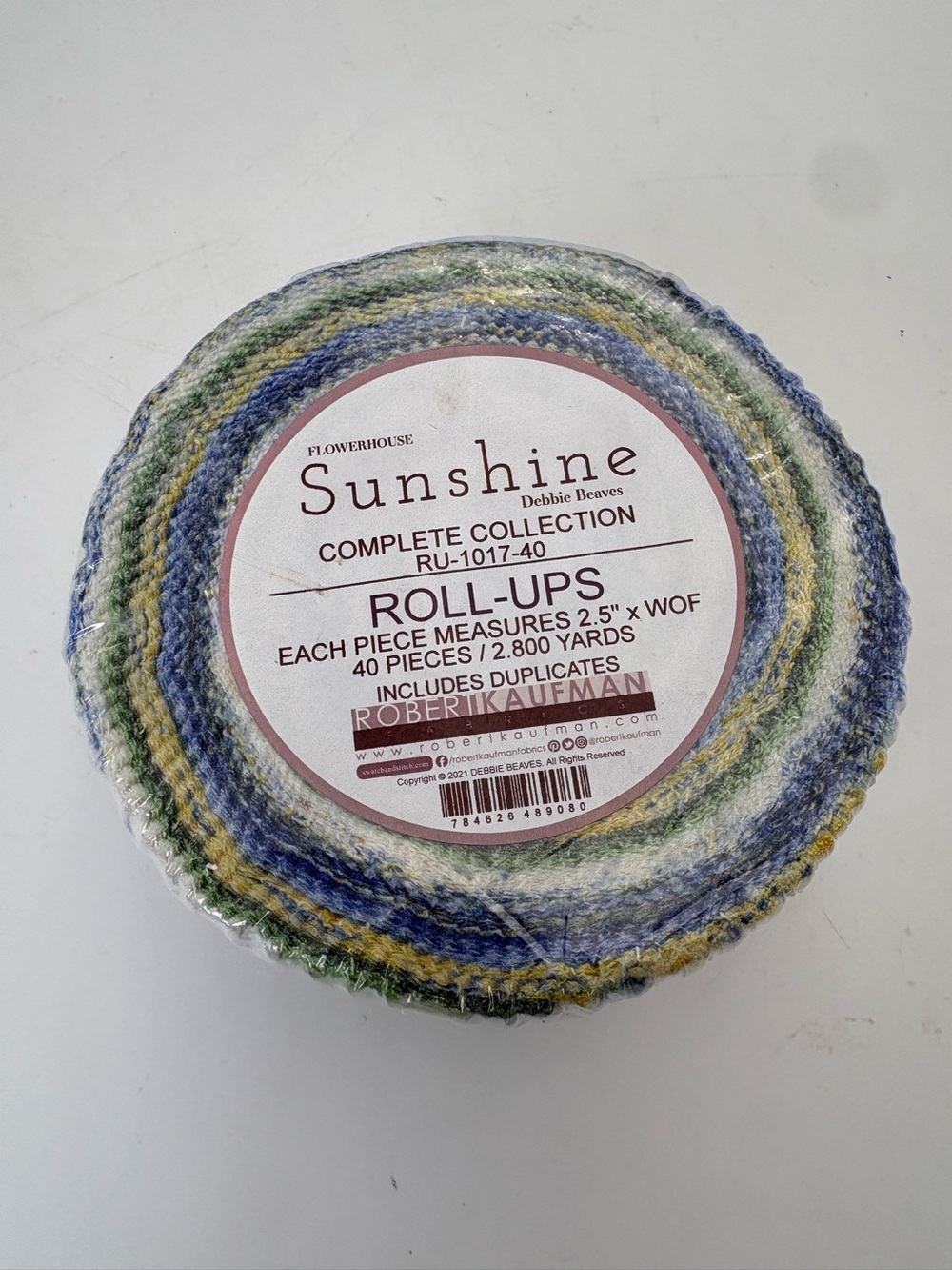 NOS Sunshine Roll-Ups RU-1017-40 - Multi Blue and Yellow Floral Fabric